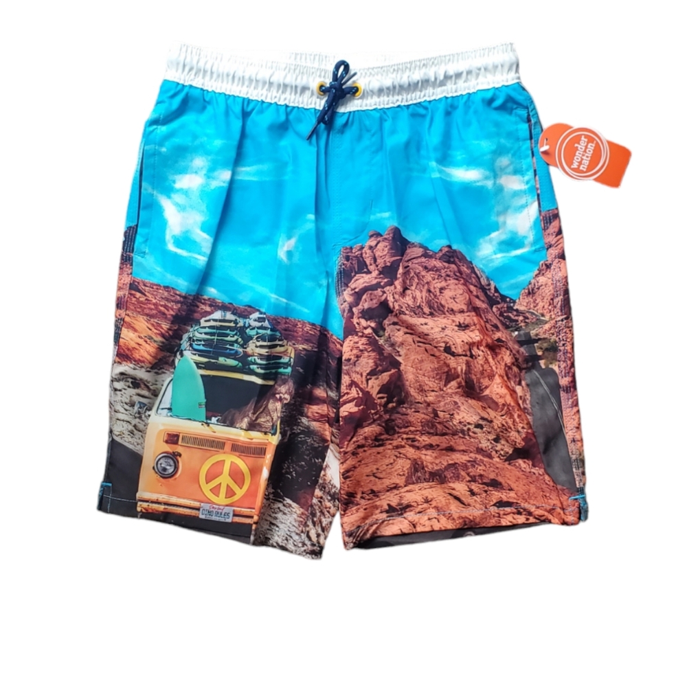 Wonder Nation Boy's Quick Dry Swim Trunks UPF 50+